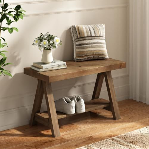 Rowypoey solid wood bench - solid, bench,